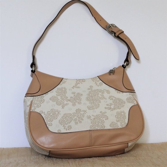 Etienne Aigner Tan and Cream Shoulder Bag - Picture 3 of 10